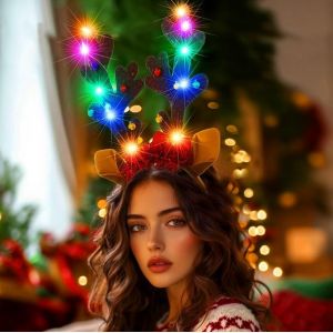Tzf-Serre-Tête Lumineux En Bois De Renne De Noël Pour Femmes Et Filles (Marron), Taille Unique - Neuf