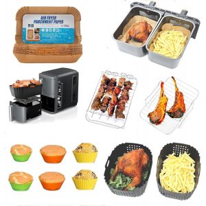 NouvelHorizonstore-Accessoires air fryer ninja dual 9.5L, 13PCS accessoires Double Zone Air Fryer pour NinjaFoodi AF300EU, AF400EU, SL400EU, SL400EUCP, Cecotec 9L, etc. Accessoires Dual pour friteuse - Neuf