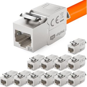 12x Module Keystone RJ45 CAT 6a Prise Réseau 10Gbit/s STP Blindé AWG 22-24 Connexion LSA Sans Outil pour Câble Ethernet LAN,Panneau de Brassage et Prise Murale - Neuf