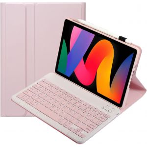 Coque Clavier Pour Xiaomi Redmi Pad Se Slim Cover Avec Clavier Sans Fil Magnétique Amovible Qwerty Pour Redmi Pad Se 11" (Rose) - Neuf