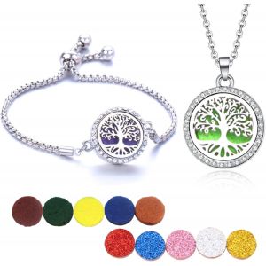 Kalanka-Lot De 10 Pendentifs Diffuseur D'huiles Essentielles Pour Bracelet D'aromathérapie - Diffuseur Réglable - Pour Femmes Et Filles, Acrylonitrile Butadiène Styrène - Neuf