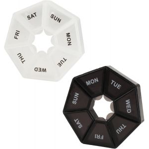 2 Pi&egrave;ces Pilulier Semainier,Organisateur De Piluliers &Agrave; 7 Compartiments,Portable Conteneur Hebdomadaire Pilulier Pour Voyage M&eacute;dicaments Vitamines Comprim&eacute;s - Neuf