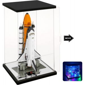 Nonemey Vitrine Pour Collection Et Salon En Acrylique Avec Led T&eacute;l&eacute;command&eacute;e &iquest; Bo&icirc;te Vitrine Anti-Poussi&egrave;re Pour 400% Pop Mart,Labubu,Figurines,Mod&egrave;les(Noir, 25x25x35 Cm) - Neuf