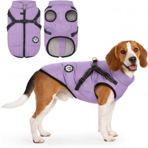 Dog Winter Coat With Harness,Waterproof Jacket For Small Medium And Large Dogs,Machine Washable Reflective Strips.[P234] - Neuf