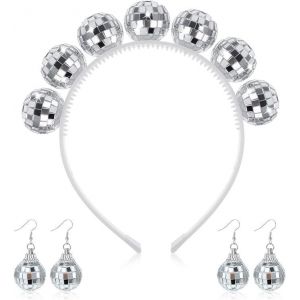 Senior-2 Paires De Boucles D'oreilles Disco 1 Pi&egrave;ce Bandeau Disco Bandeau De Boule Boucle D'oreilles R&eacute;flecteur Accessoires Boucles D'oreilles Boule Disco Pour Soir&eacute;e D&eacute;guis&eacute;e 70s 80s Disco[L1642] - Neuf