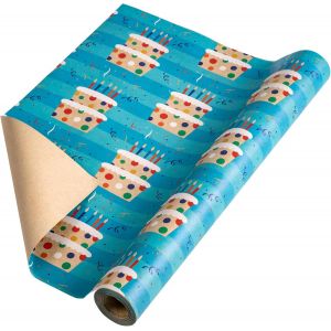 Rouleau De Papier D'emballage Kraft - Mini Rouleau - Conception De Gâteau D'anniversaire Idéal Pour Anniversaire, Fête, Baby Shower - 43,2 Cm X 10 M - Neuf