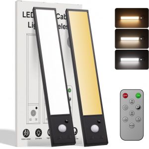 T2 Pack Reglette Led Cuisine Sous Meuble,20cm 40leds 1200mah Usb Lampe Led Rechargeable Sans Fi Dimmable Cuisine Lampe Detecteur De Mouvement Interieur Pour Télécommandé,Barre Éclairage - Neuf