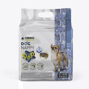 Dog Nappy Pop-Enveloppe Absorbante Pour Chiens Mâles,Taille S-30-40 Cm,Culotte Hygiénique Pour Pipi Des Chien,Fermeture Adhésive Réglable,12 Pièces - Neuf