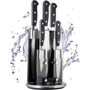 Harrow Bloc De Couteaux De Cuisine Avec Couteaux ¿ Rangement Rotatif Professionnel Support De 5 Petits À Grands Rivets En Acier Pour Hacher Les Légumes,La Viande Et Le Pain - Neuf