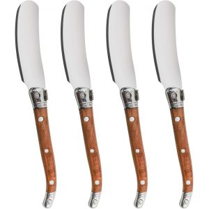 Oayew-Set De Couteaux &Agrave; Beurre 4 Pi&egrave;ces En Acier Inoxydable Avec Manche En Bois De Rose Pour Sandwich Confiture Pain Cr&egrave;me Canape Appetizer Couteaux Spatule 6.2-Inch - Neuf