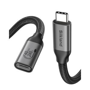 JGD-40Gbps Rallonge USB C 50CM M&acirc;le vers Femelle pour Thunderbolt 4, 8K@60Hz, Dual 4K@60Hz, PD3.1 240W, C&acirc;ble d'Extension USB4 pour iPhone 17/16/15, MacBook Pro/Air, iPad Pro, Hub, Dock, PSSD - Neuf