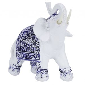 Hjlian Figurine D'animal En Resine Pour La Maison, Simulation D'animal Mignon, Decoration De La Maison, Ornement En Porcelaine Bleue Et Blanche M (16221) - Neuf