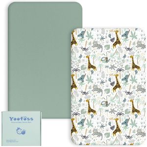 KALANKA-Lot de 2 Draps Housse Bebe Microfibre Respirante Protégé Matelas Ajustable Protection de lit Matelas Bébé Amovible y Lavable 50x89 cm 50x90 cm 55x90 cm pour Lit Berceau et Matelas - Neuf