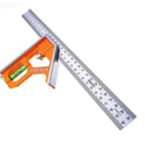 Équerre combinée 300 mm - Métrique Universelle Exacte Métal Carré avec Bouchon et le Scribe de l'Outil - Premium Professionnel Outil de Mesure (1 paquet) - Neuf