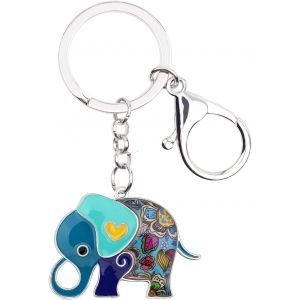 Kal-Emaille Eléphant Porte-Clés Cute Eléphant Porte-Clés Pour Les Femme Filles Sac Accessoires De Voiture - Neuf