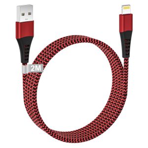 Câble Iphone 2m [Certifiés Apple Mfi], Câble Chargeur Iphone 2m Long Câble Lightning Usb Nylon Cable Iphone Chargeur Rapide Cordon Iphone Fil Chargeur Pour Iphone 14/13/12/11/Xs Max/Xr/X/8/7/6s/5s/Se - Neuf