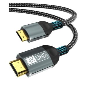MEVRONISSHOP-C&acirc;ble Mini HDMI vers HDMI 2M, 4K@60Hz Mini HDMI 2.0 Cable Supporte HDR UHD ARC HDCP 18Gbps, Compatible avec Raspberry Pi Zero, DSLR Cam&eacute;ra, HDTV, Tablette, Projecteur - Neuf