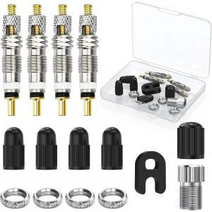 Kal-15pc Presta Valve Cores Obus, Valve Presta Set Avec Demonte Obus Valve, Adaptateur Valve Velo, Adaptateur Valve Presta Pour Application Pneu Vélo Réparation Vélos - Neuf