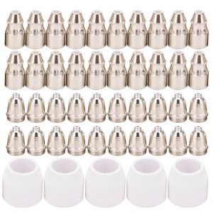 XYONG Kit de consommables plasma P80, embout d'electrode, buse en ceramique, accessoires pour machine de decoupe, 45 pieces - Neuf