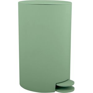 KALANKA-, Poubelle à cosmétiques Modèle Osaki, 3 litres, Couvercle, Poubelle à Pédale pour Toilettes Salles de Bain, Compact, Petit Espace, avec Récipient intérieur Amovible, Vert Basile - Neuf