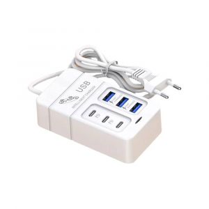 Chargeur Multiport Usb Pour T&eacute;l&eacute;phone Portable,Adaptateur De Charge Rapide,Prise Eu,Us,Uk,Type C,35w--Eu White 3usb - Neuf