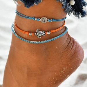 Bracelet De Cheville Bohème En Perles Bleues Pour Femmes Et Filles - Neuf