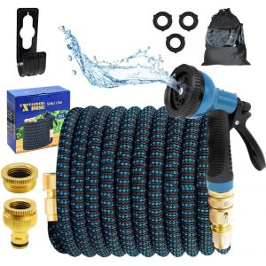 ASFASFq-X-COTEC Tuyau Arrosage Extensible 15m, Tuyaux d'Arrosage Flexible avec 1/2"" et 3/4"" Adaptateurs, 10 Modes d'Arrosage, Matériel d'Arrosage pour Jardin, pour Jardin, Arrosage, Nettoyage - Neuf