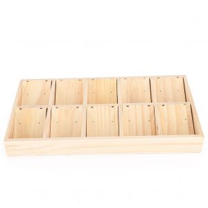 Boite De Rangement En Bois A 10 Compartiments Pour Boucles D'oreilles, Cartes, Presentoir A Bijoux, Accessoires - Neuf