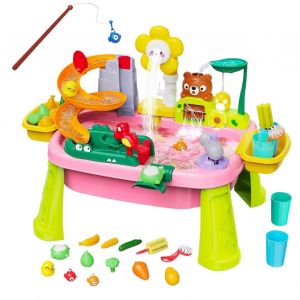 Table &agrave; eau Kinder avec pompe &eacute;lectrique et jeu de p&ecirc;che pour gar&ccedil;ons et filles de 3 &agrave; 8 ans - Neuf