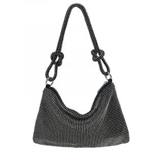 Pochette de soirée noire tendance pour femme, demoiselle d'honneur, mariée, pour bal, cocktail, mariage, fiançailles - Neuf