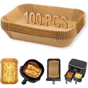 Air Fryer Parchment Paper for Cooking, Roasting and Microwave - Easy Clean & Healthier Cooking, Compatible with , Ninja, Tower - 100 Sheets - Neuf