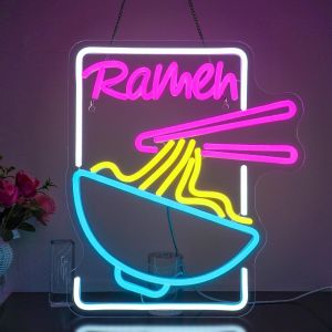 Enseigne Néon Ramen Enseignes Au Néon De Nouilles Ramen Pour Décoration Murale Nouilles Japonaises Néons Avec Usb Pour Restaurant Ramen Vitrine Cuisine Magasin De Nouilles Japonaises - Neuf