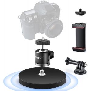 Support de Cam&eacute;ra Magn&eacute;tique 88mm, Mini Rotule T&ecirc;tes de Tr&eacute;pied Pivotantes &agrave; 360&deg; avec Fixation Cam&eacute;ra d'action et Support T&eacute;l&eacute;phone, Compatible avec GoPro Webcam Lumi&egrave;re LED - Neuf