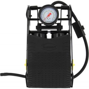Subzonal-009505 Pompe &Agrave; Pied Double Piston Avec Manom&egrave;tre Homologu&eacute;, 7 Bars, Flexible 80 Cm &iquest; Gonfleur V&eacute;lo, Moto, Auto, Ballon &iquest; Haute Pression, Solide, Facile &Agrave; Utiliser - Neuf