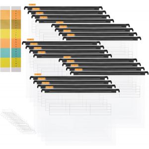 24pcs A4 Dossiers Suspendus [Pack 24],Classeur En Pp Avec Onglets Et Insertions, Classeur Suspendu Pour Bureau, &iquest;&iquest;Cole Et Bureau De Travail Classification Des Dossiers Classeur - Neuf