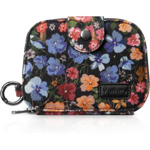 CAUC-Porte-monnaie en coton pour femme avec blocage RFID - Portefeuille &agrave; deux volets avec fermeture &eacute;clair sur le pourtour - Petit portefeuille compact avec fen&ecirc;tre pour carte d'identit&eacute; et - Neuf