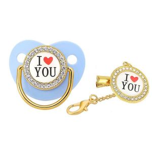 I Love You Letters Sucette Pour B&eacute;b&eacute; Sucette En Silicone Pour Nouveau-N&eacute; Violet Mamelon Pour B&eacute;b&eacute; S Bleu - Neuf
