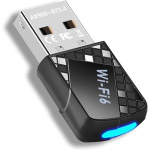Adaptateur Bluetooth WLAN USB 3.0 AX900Mbs, Cl&eacute; WiFi6 et Bluetooth 5.4 pour PC 2,4 GHz/5 GHz antenne Interne 5DBi Compatible avec Windows 11/10/8.1/8/7, pour PC/Bureau/Ordinateur Portable - Neuf