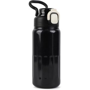 Kalanka-Gourde Isotherme, 500 Ml Bouteille Isotherme, Gourde Inox Isotherm Avec Paille Et Ouverture, Mug Isotherme Pour Sport Randonn&iquest;&iquest;E &iquest;&iquest;Cole Bureau (Noir) - Neuf