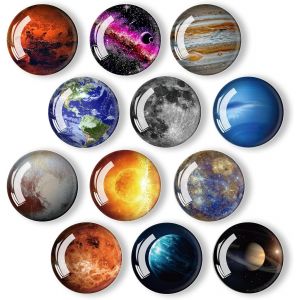 KALANKA-Vagues Magnet Frigo Original 12 Pi&egrave;ces Aimants Frigo 3mm Magnet Frigo Aimant Frigo Adapt&eacute;es Maison et Cuisine aux Tableaux Blancs R&eacute;frig&eacute;rateurs Photos Tableau Magn&eacute;tique (Plan&egrave;te) - Neuf