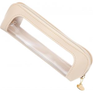 MAA-Trousse de maquillage transparente, organiseur de cosmétiques transparent, porte-pinceaux de maquillage en cuir synthétique, trousse de toilette de voyage étanche avec fermeture éclair pour femme - Neuf