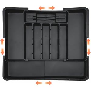 Rangement Couverts Tiroir,Dancepandasplateau D'ustensiles Extensible Pour Tiroir,Couverts R&eacute;glable Range Couverts Pour Tiroir,Organisateur Cuisine En Plastique Pour Couverts - Neuf