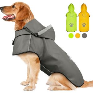 Jgd-Manteau De Pluie Imperm&eacute;able Pour Chien, R&eacute;glable Avec Capuche - Trou Pour Harnais Et Bandes R&eacute;fl&eacute;chissantes - Pour Toutes Tailles (Xl, Gris) - Neuf