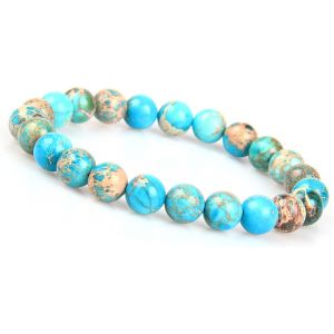 Eryi-Bracelet De Perles De Chakra En Pierres Naturelles De Jaspe De Sédiment Marin De 8 Mm (Vert) Bracelet De Chakra Vert Bracelet Femme Bracelet Homme Bracelet Vert Bracelet Vert Bracelet De Yoga - Neuf