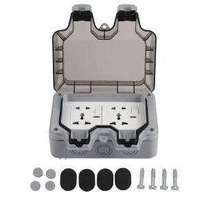 Bo&icirc;tier de prise &eacute;tanche IP66 ext&eacute;rieur 13A 16A &eacute;tanche au sable et aux intemp&eacute;ries Norme - Neuf
