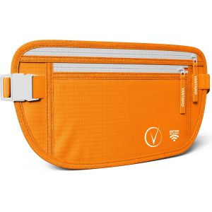 ERSAN-Sac Banane Femme Ultra Fin avec Protection RFID, Antivol Banane Homme avec Sangle Réglable, Ceinture Course à Pied Légère pour Voyage et Sport, Pochette Secrète pour Telephone et Passeport - Neuf
