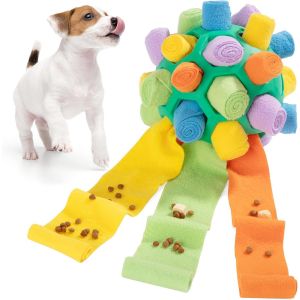 Dog Sniffing Ball Interactive Sniffing Toy Snort Mat Treat Dispenser Puppy Slow Feeding For Small Medium Dogs (Rainbow Green) - Neuf