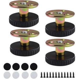 MEVRONISSHOP-4 Pi&egrave;ces Pied Reglable pour Meuble, Pied de Meuble Salle de Bain Bureau Meuble Cuisine, Deux M&eacute;thodes D'installation, Pieds R&eacute;glables en Hauteur 40 mm, avec Pieds de Nivellement Anti-Ray - Neuf