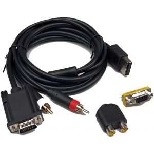 KAL-Cable Vga Haute Definition Compatible Avec La Console Sega Dreamcast (Audio/Video, Adaptateur Rca Et Vga, Pal Et Ntsc...) - Neuf