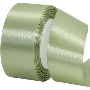 Ruban De Satin Double Face Pour Emballage Cadeau, 40 Mm, Vert Sauge, 22 M, Ruban En Tissu Pour Cadeaux, Bouquets, Gâteaux, Décoration De Mariage - Neuf